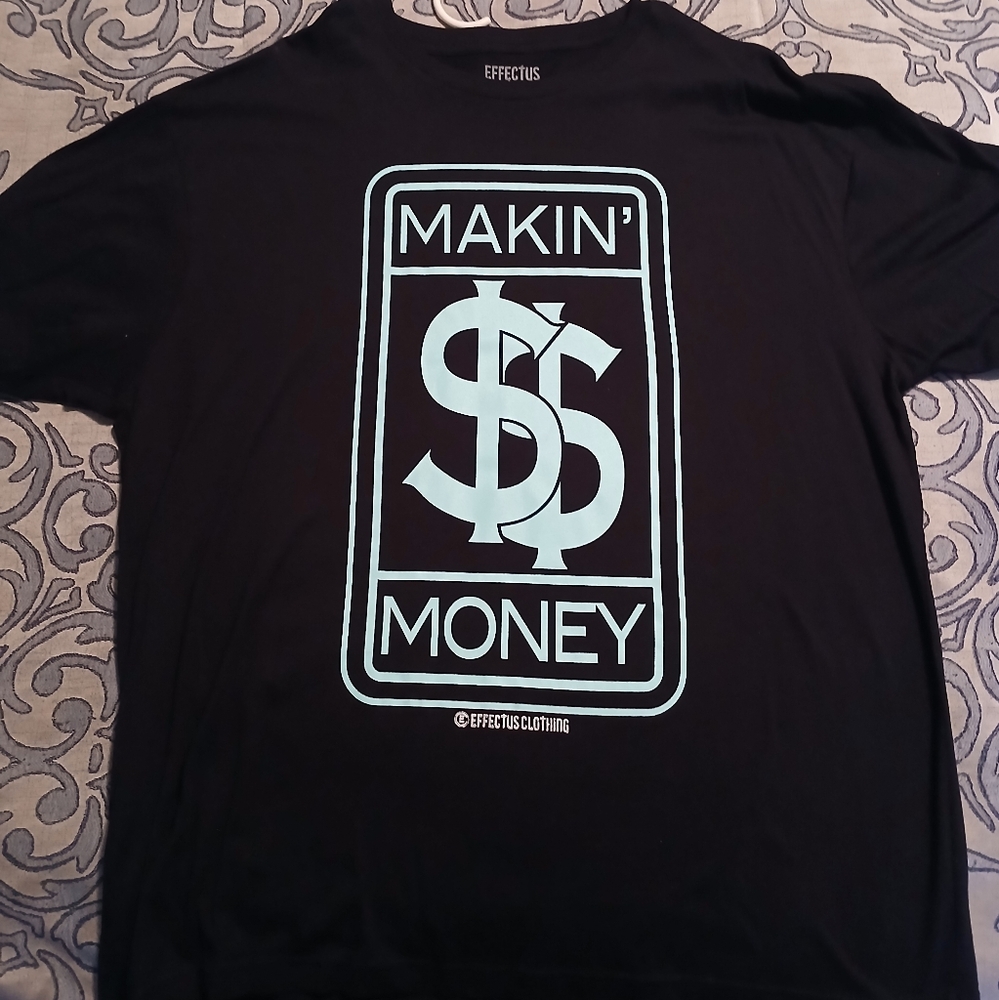 Black T-Shirt with Tiffany Green  Graphic